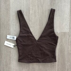 Aritzia Babaton Brown V-Neck Women's Top